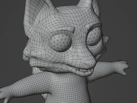 Cartoon Silver Fox Animated Model 3D