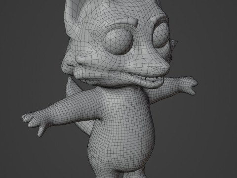 Cartoon Grey Fox Animated 3Dモデル