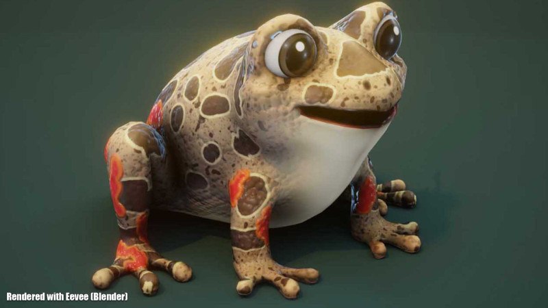Cartoon Red-legged Frog Animated Modello 3D .c4d .max .obj .3ds .fbx .stl .blend 