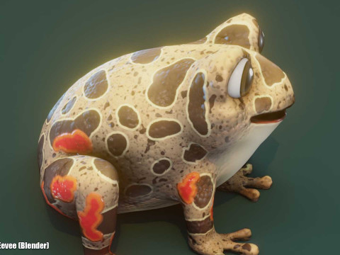 Cartoon Red-legged Frog Animated Modello 3D