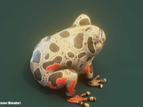 Cartoon Red-legged Frog Animated Modello 3D