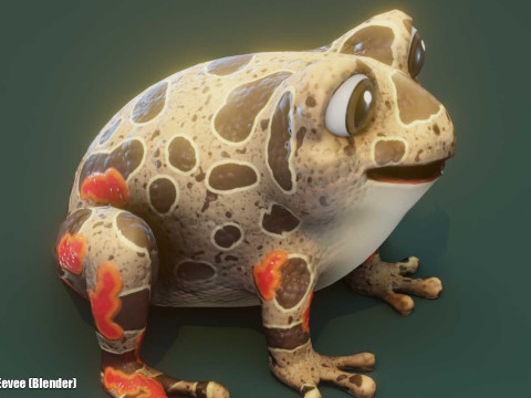 Cartoon Red-legged Frog Animated Modello 3D