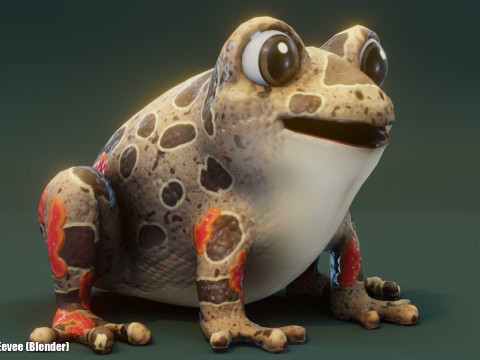 Cartoon Red-legged Frog Animated Modello 3D