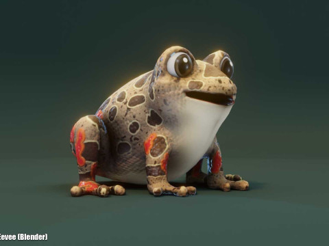 Cartoon Red-legged Frog Animated Modello 3D