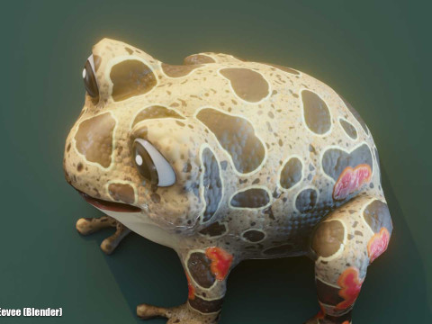 Cartoon Red-legged Frog Animated Modello 3D