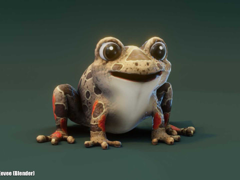 Cartoon Red-legged Frog Animated Modello 3D