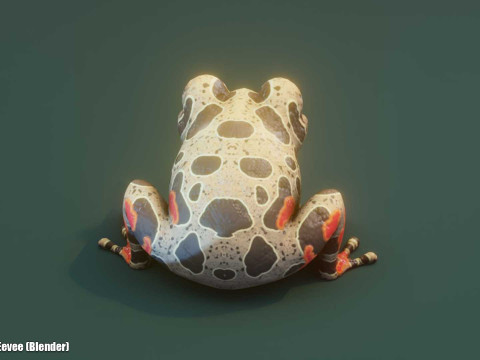 Cartoon Red-legged Frog Animated Modello 3D