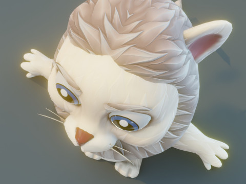 Cartoon White Lion Animated Model 3D
