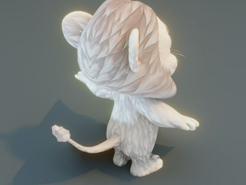 Cartoon White Lion Animated Model 3D