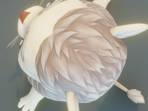 Cartoon White Lion Animated Model 3D
