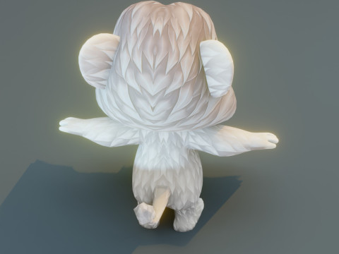 Cartoon White Lion Animated Model 3D