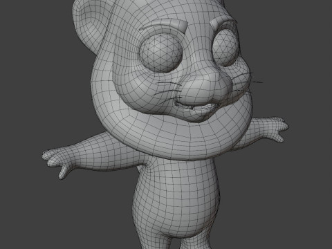 Cartoon White Lion Animated Model 3D