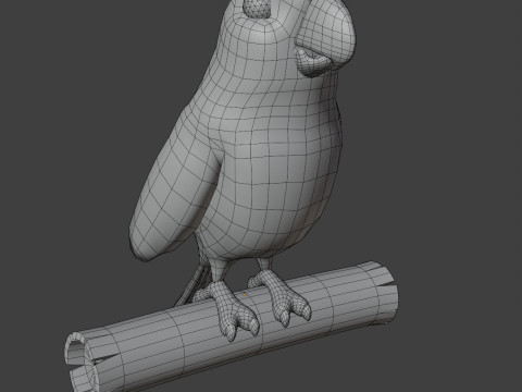Cartoon Ara Parrot Yellow-Blue Animated Model 3D