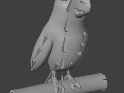 Cartoon Ara Parrot Yellow-Blue Animated Model 3D