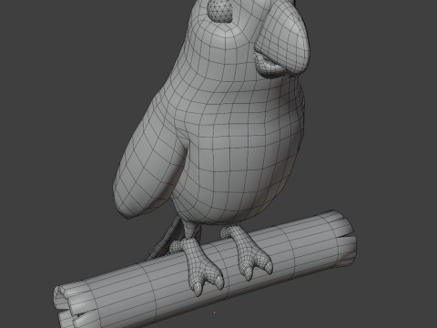 Cartoon Ara Parrot Blue-Yellow-Green Animated Model 3D