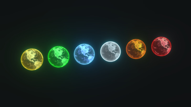 Planet Earth Hologram 6 Variations Sci-Fi 3D 模型 .c4d .max .obj .3ds .fbx .stl .blend 