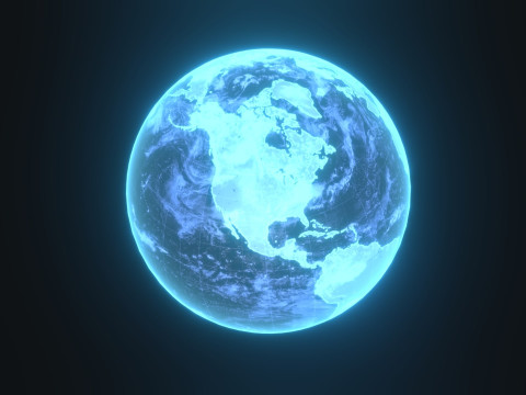 Planet Earth Hologram 6 Variations Sci-Fi 3D 模型