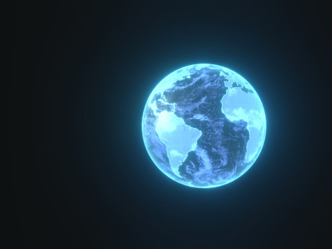 Planet Earth Hologram 6 Variations Sci-Fi 3D 模型