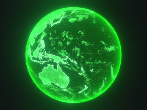 Planet Earth Hologram 6 Variations Sci-Fi 3D 模型