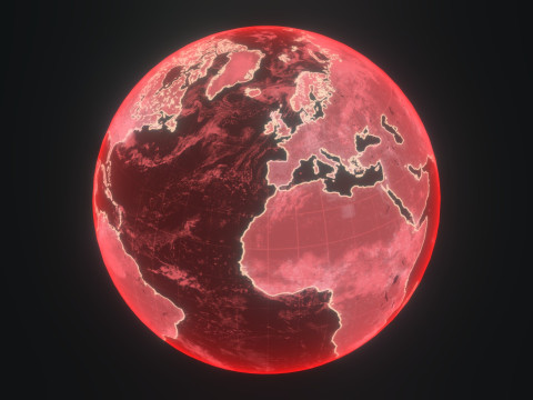 Planet Earth Hologram 6 Variations Sci-Fi 3D 模型