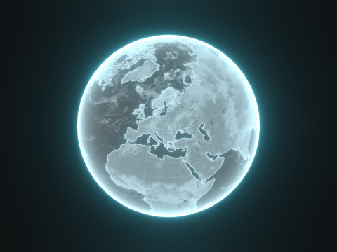 Planet Earth Hologram 6 Variations Sci-Fi 3D 模型