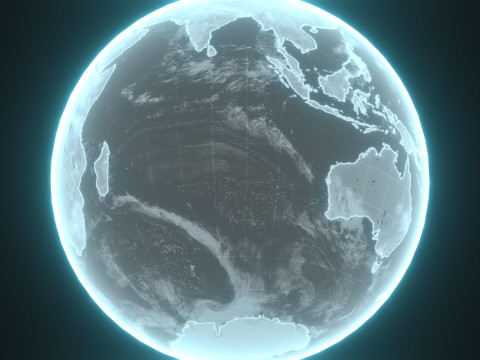 Planet Earth Hologram 6 Variations Sci-Fi 3D 模型