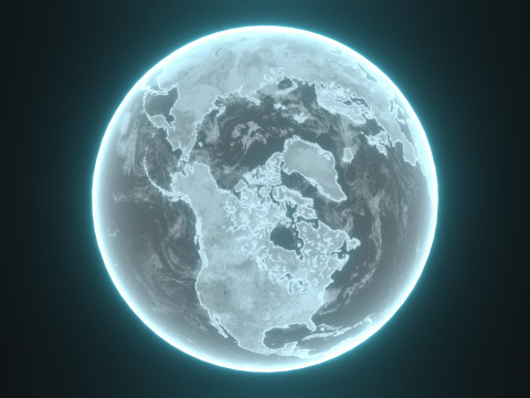 Planet Earth Hologram 6 Variations Sci-Fi 3D 模型