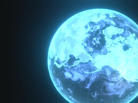Planet Earth Hologram Sci-Fi 3D Model
