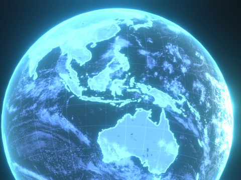 Planet Earth Hologram Sci-Fi 3D Model