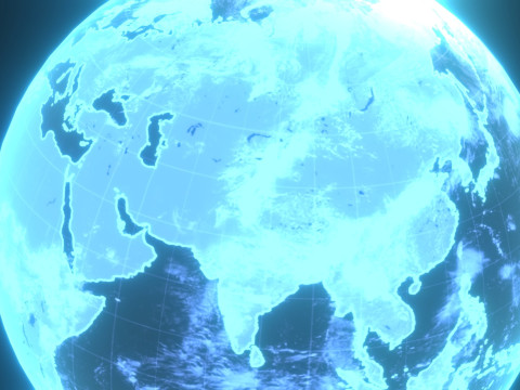 Planet Earth Hologram Sci-Fi 3D Model