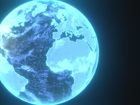 Planet Earth Hologram Sci-Fi 3D Model