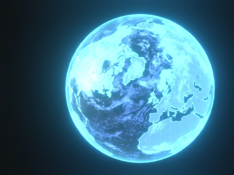 Planet Earth Hologram Sci-Fi 3D Model