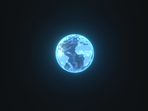 Planet Earth Hologram Sci-Fi 3D Model