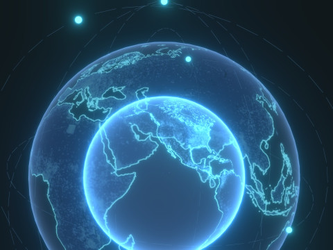 Animated Hologram Planet Earth 7 Sci-Fi 4k Textures Model 3D