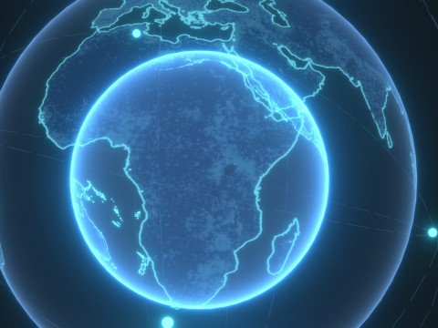 Animated Hologram Planet Earth 7 Sci-Fi 4k Textures Model 3D