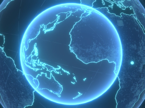 Animated Hologram Planet Earth 7 Sci-Fi 4k Textures Model 3D