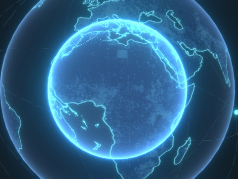 Animated Hologram Planet Earth 7 Sci-Fi 4k Textures Model 3D