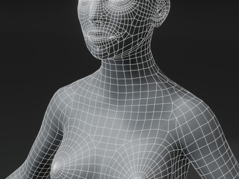 Female Body Base Mesh 28 Animations 10k Polygons 3D 모델