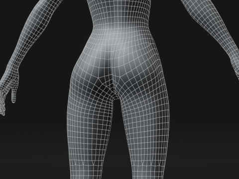 Female Body Base Mesh 28 Animations 10k Polygons 3D 모델