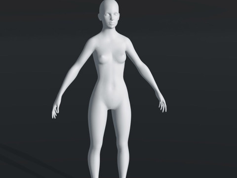 Female Body Base Mesh 28 Animations 20k Polygons 3D Модель