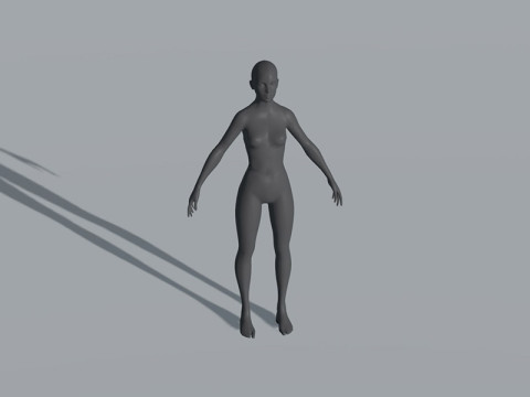 Female Body Base Mesh 28 Animations 5k Polygons Modello 3D