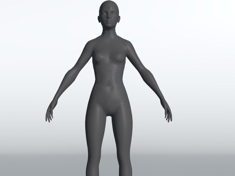 Female Body Base Mesh 28 Animations 5k Polygons Modello 3D
