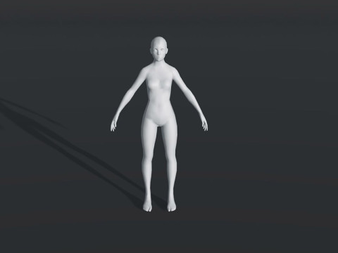 Female Body Base Mesh 28 Animations Modelo 3D