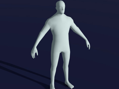 Male Body Base Mesh 28 Animations 1k Polygons Modelo 3D