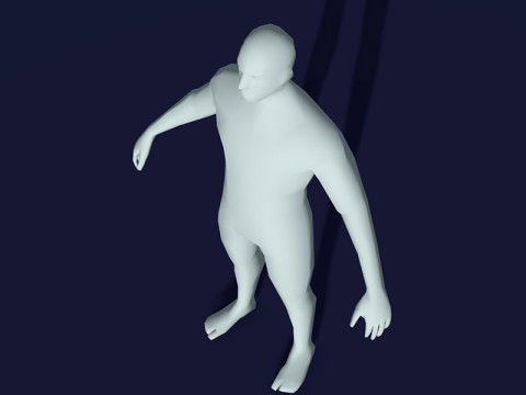 Male Body Base Mesh 28 Animations 1k Polygons 3D Model