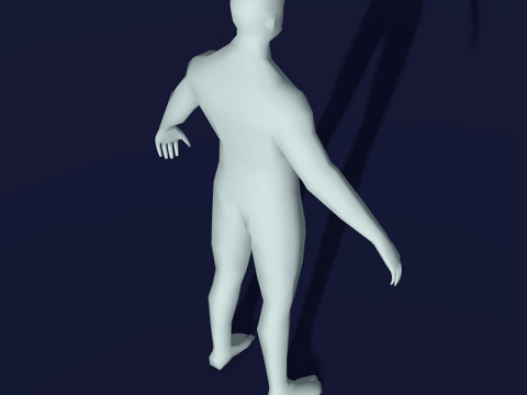 Male Body Base Mesh 28 Animations 1k Polygons 3D Model