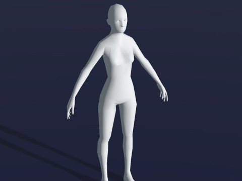 Female Body Base Mesh 28 Animations 1k Polygons 3D Модель