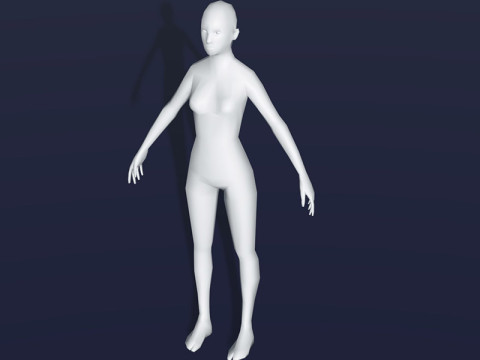 Female Body Base Mesh 28 Animations 1k Polygons 3Dモデル