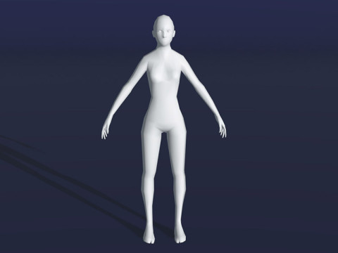 Female Body Base Mesh 28 Animations 1k Polygons 3Dモデル