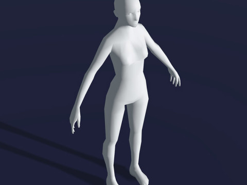 Female Body Base Mesh 28 Animations 1k Polygons 3Dモデル